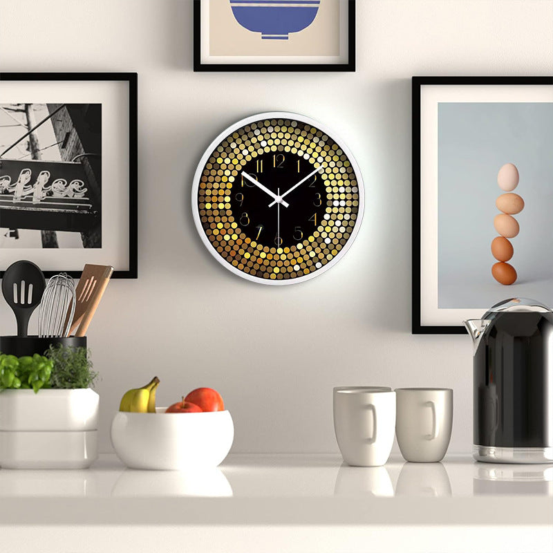 Hand Drawn Style Glass Front Silent Wall Clock