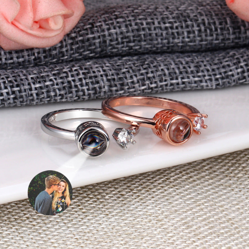 Photo Projection Women Ring - Adjustable Size