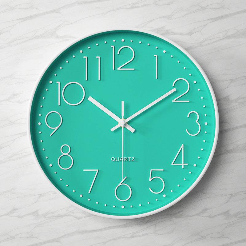 3D Large Numbers Classroom Silent Clock 12 Inches