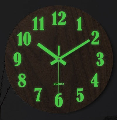 Wood Textured Luminous Silent Clock 12 Inches