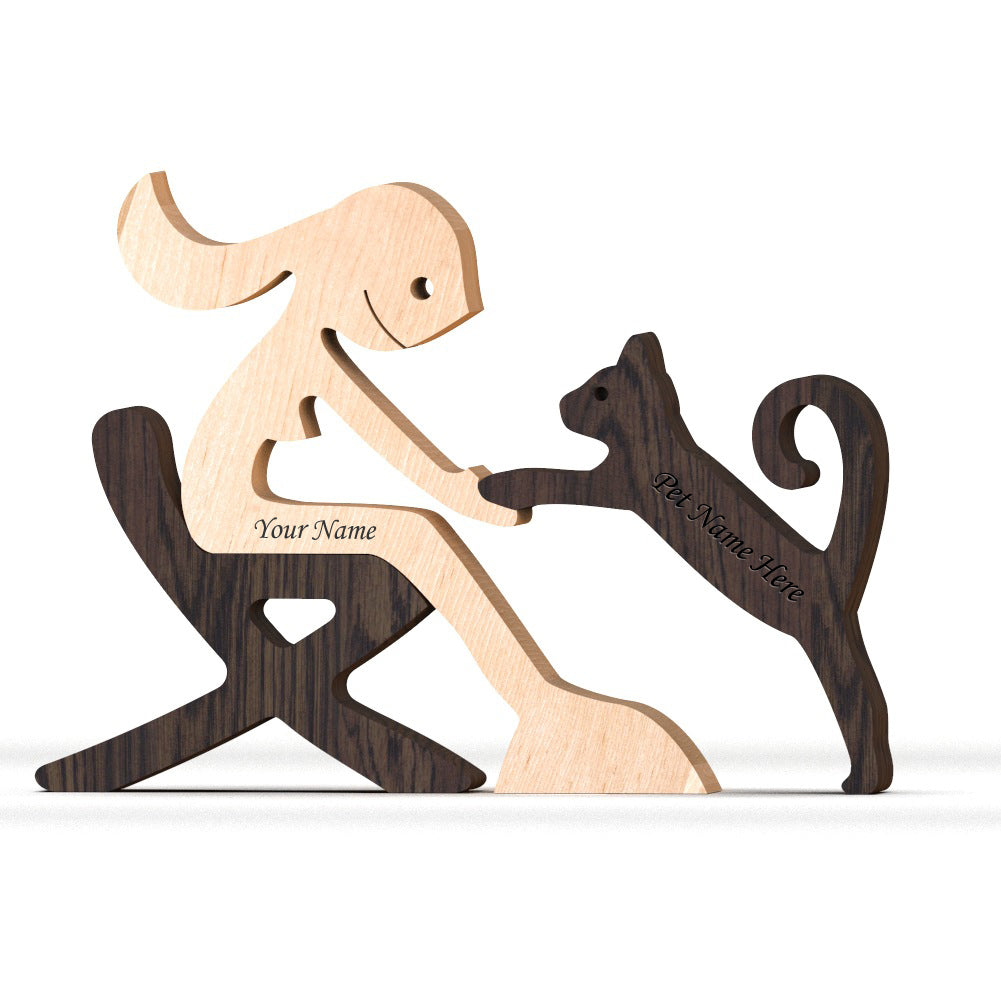 Pet Memorial Gift Cat Loss Gift Custom Engraved Wooden Décor Loforay.com