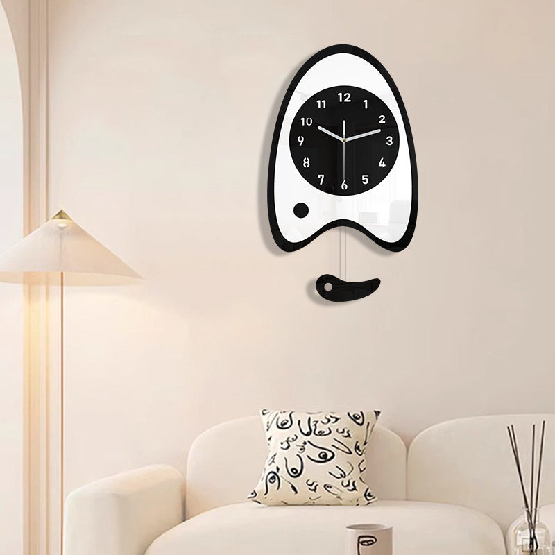 Cute Fish Bait Silent Pendulum Wall Clock