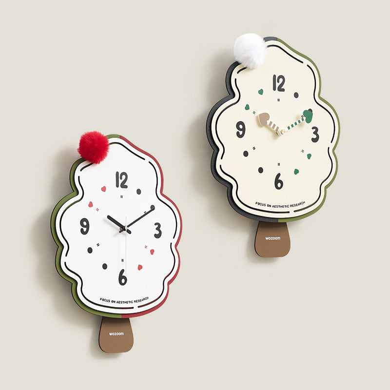 Cute Christmas Themed Wall Décor Silent Clock