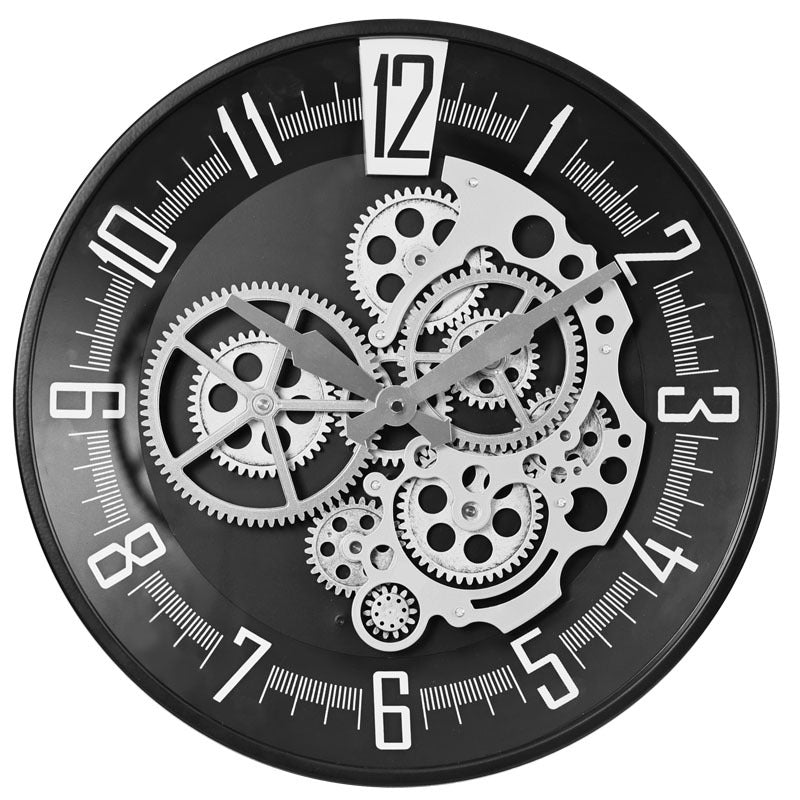 Real Moving Gears Retro Wall Clock 16 Inches