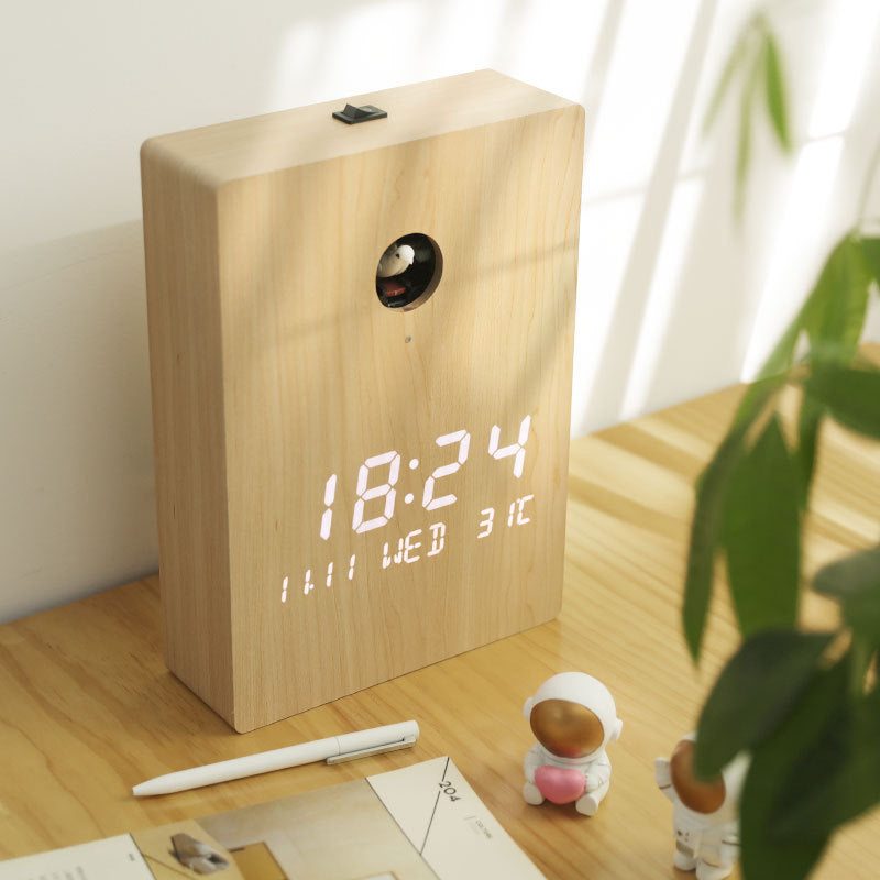Loforay™ Led Digital Pendulum Cuckoo Wooden Clock - 12 Inches