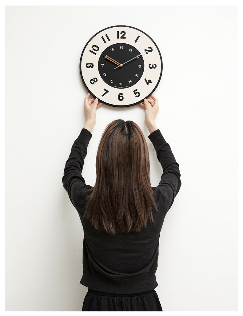 Minimalist Big Letters Simple Silent Wall Clock for Livingroom