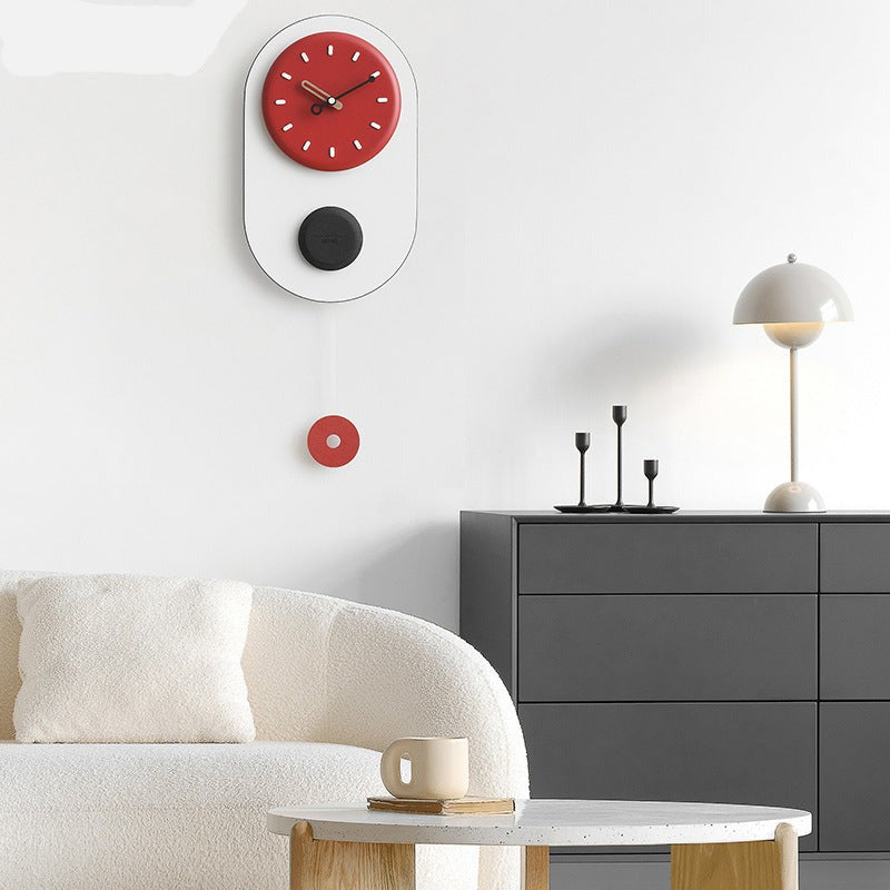 3D Nordic Pendulum Wall Clock for Living Room