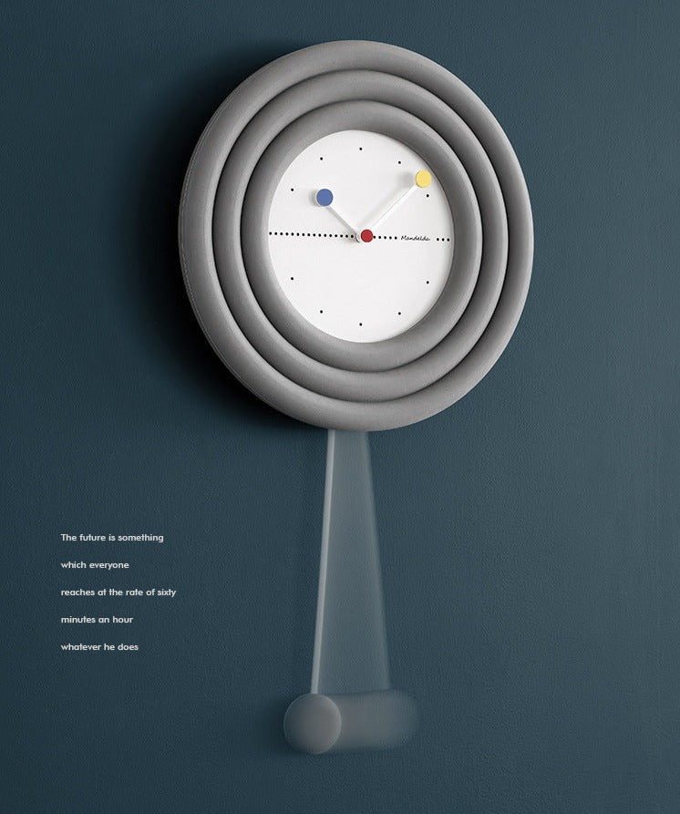 Unique Nordic Pendulum Wall Clock for Living Room