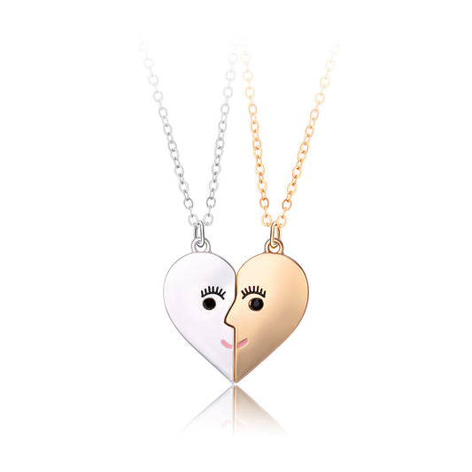Engraved Half Hearts Best Friend Necklaces Gift Set for 2