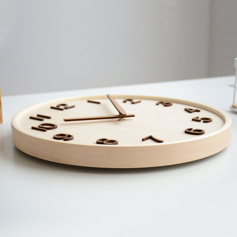 Analogue Wooden Round Wall Clock for Home