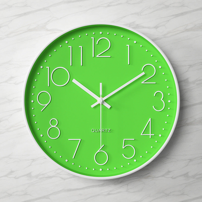 3D Large Numbers Classroom Silent Clock 12 Inches