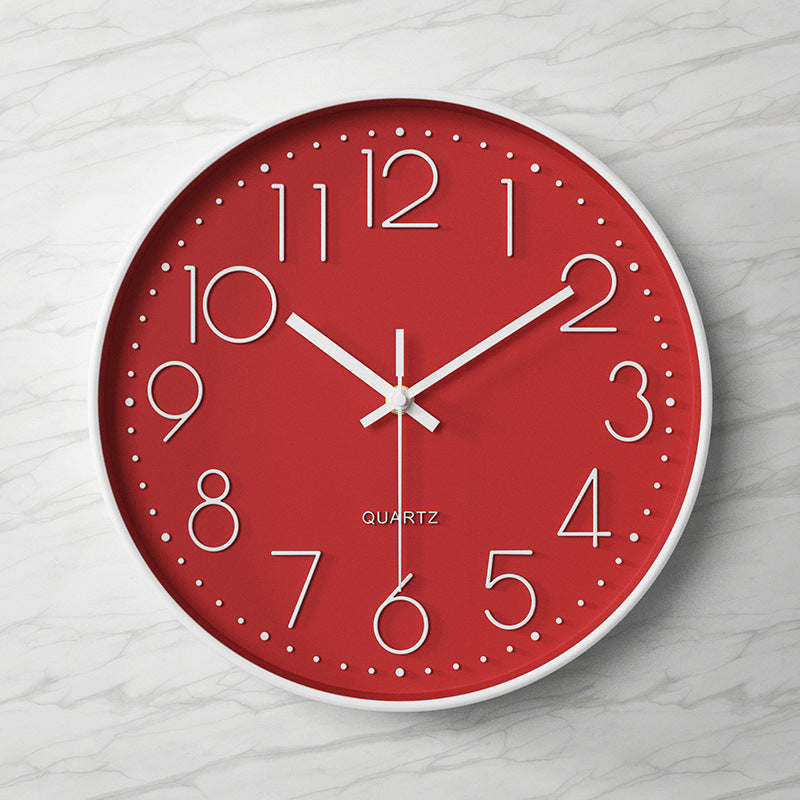 3D Large Numbers Classroom Silent Clock 12 Inches
