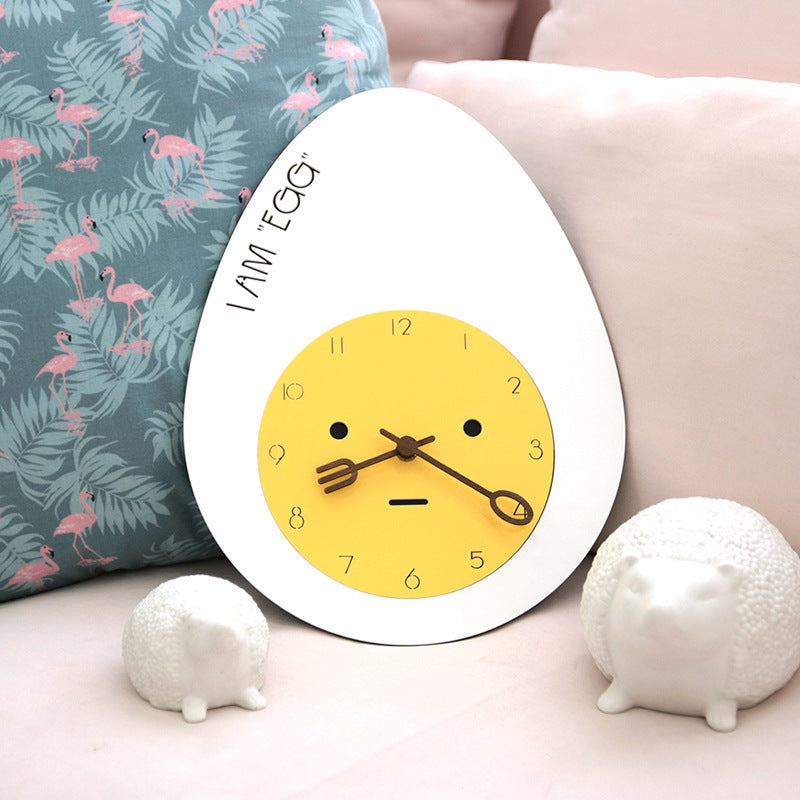 Loforay™ Cute Egg Shaped Modern Wall Deco Silent Clock