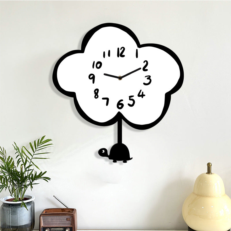 Cute Animals Silent Pendulum Clock for Kids Bedroom