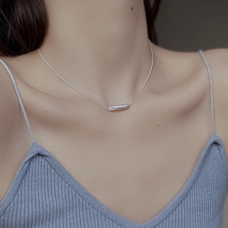 Natural Pearl Baroque Minimalist Necklace