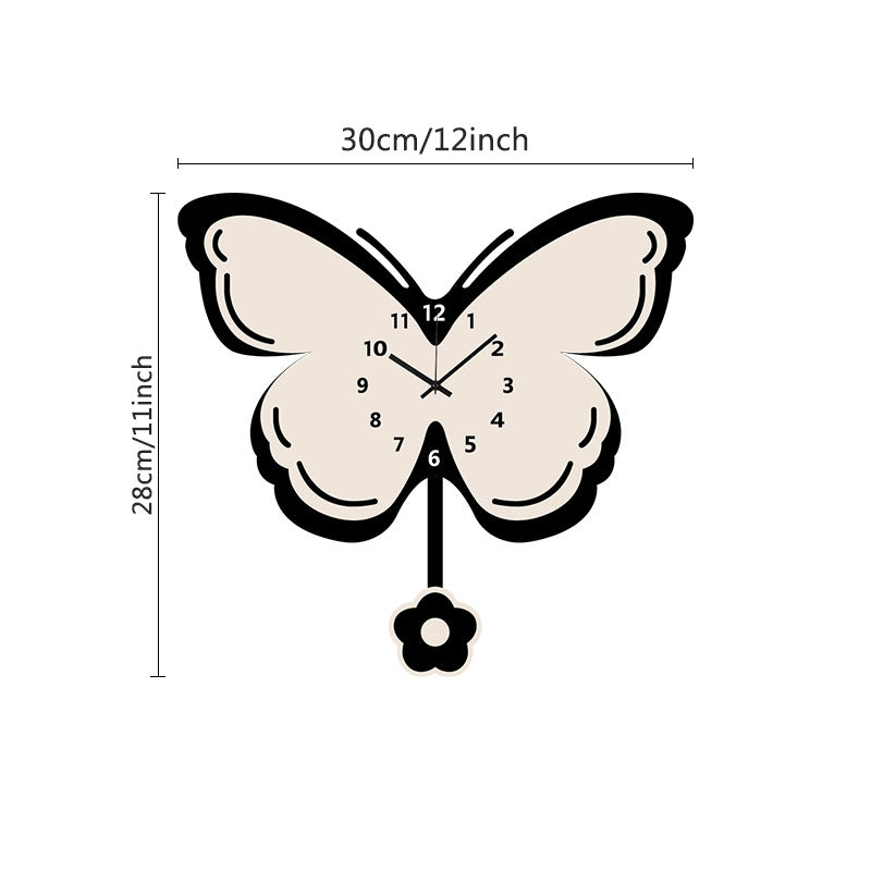 Butterfly Silent Pendulum Wall Clock