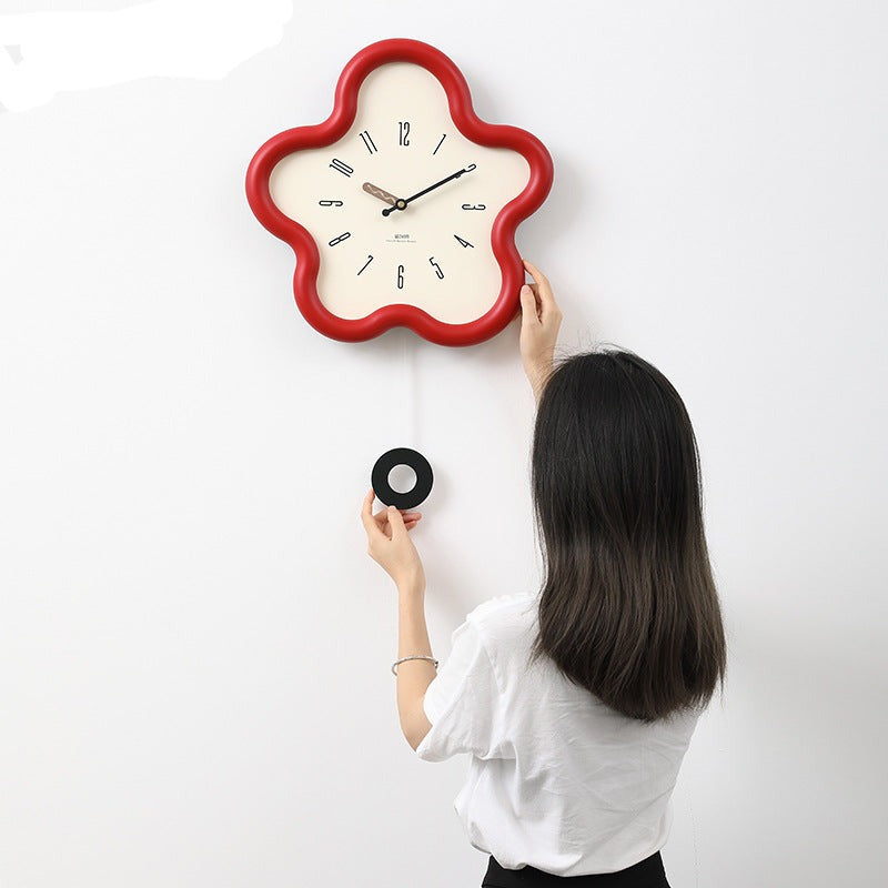 3D Flower Pendulum Clock for Bedroom