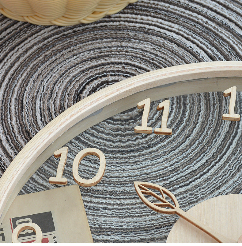 Analogue Wall Décor Wood Clock for Home