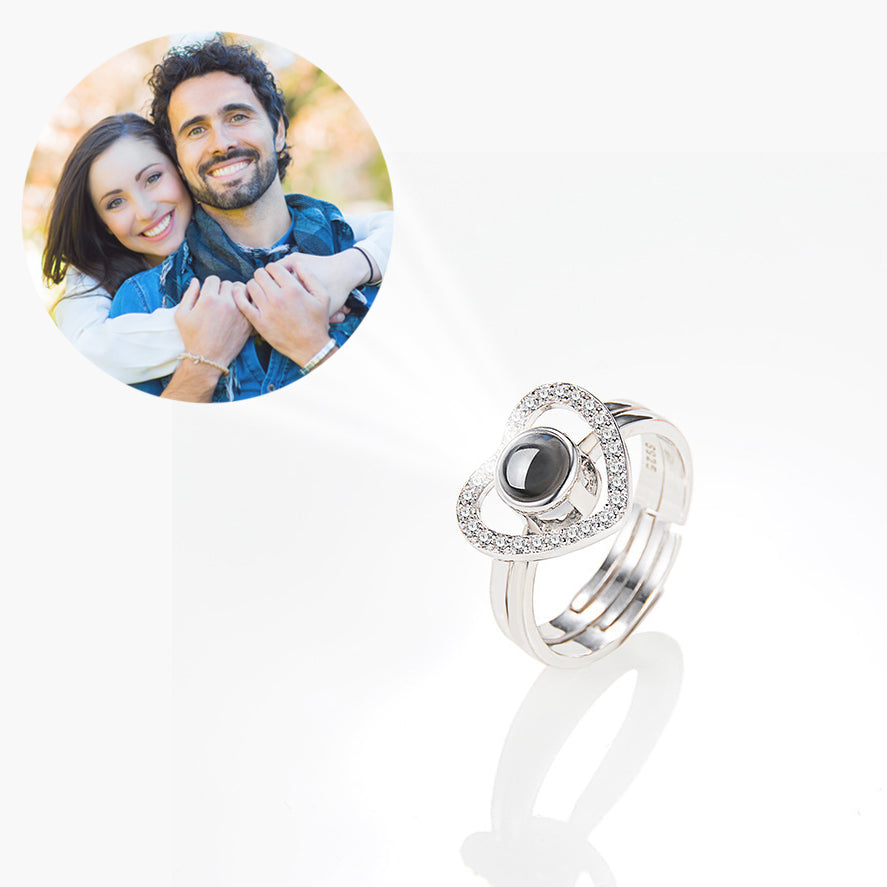Adjustable Size Photo Projection Stackable Ring