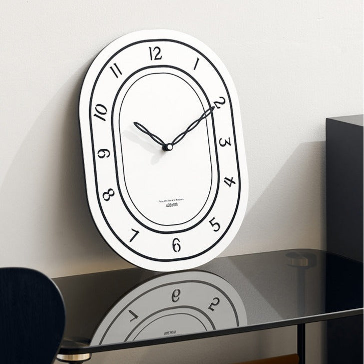 Battery Operated Long Wall Clock for Living Room