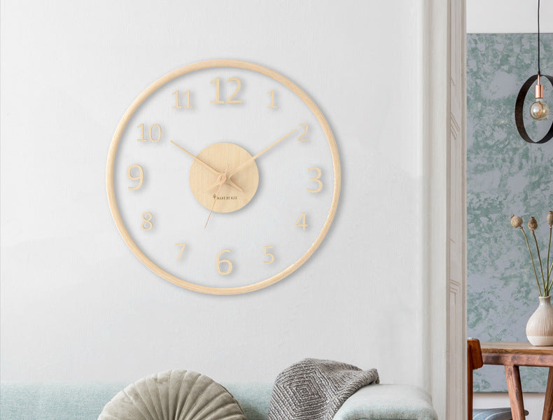 Analogue Wall Décor Wood Clock for Home