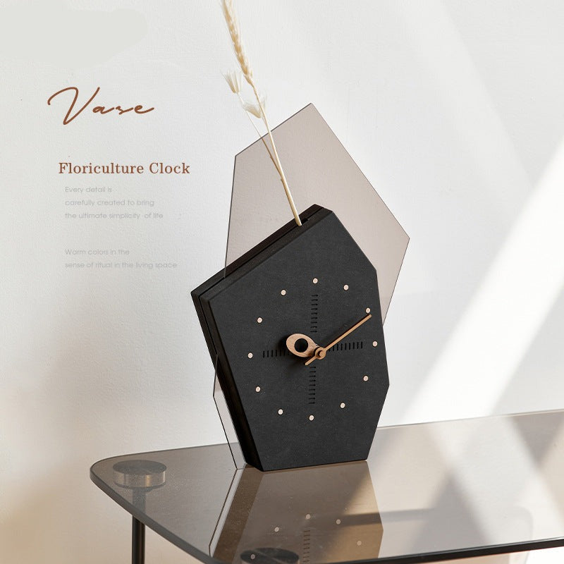 Modern Vase Table Clock for Living Room