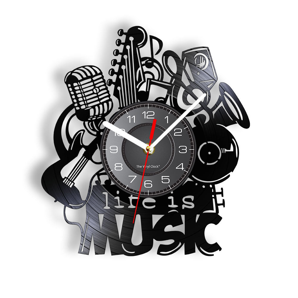 Music Theme Wall Décor Silent Lp Record Clock