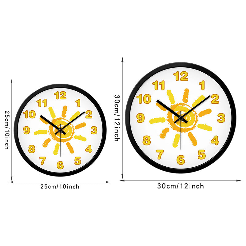 Kids Drawing Theme Silent Wall Clock