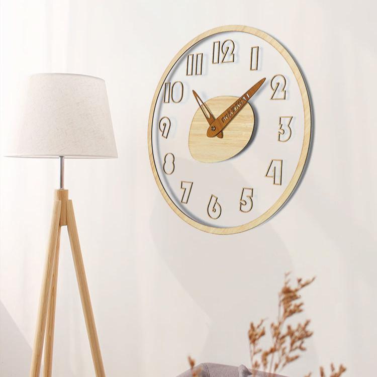 Modern Solid Wood Analog Wall Clock