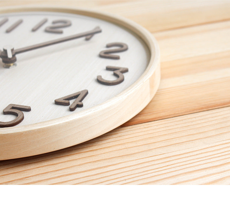 Analogue Wooden Noiseless Wall Décor Clock for Lounge