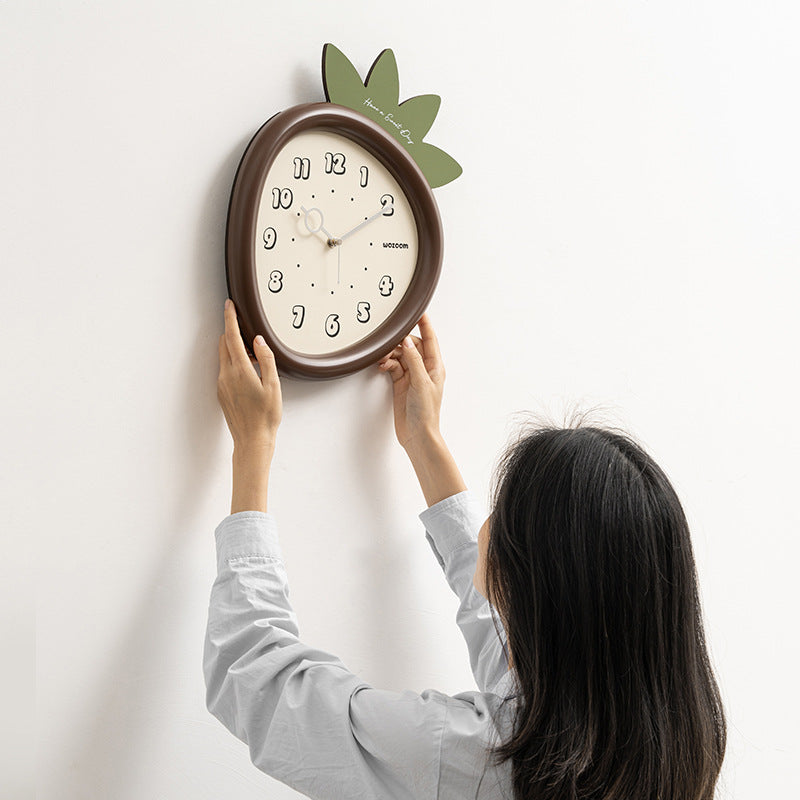 Loforay™ Cute Strawberry Shaped Silent Wall Clock