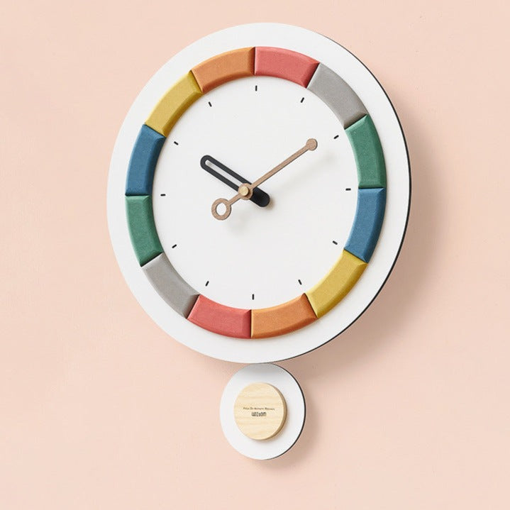 Cute Nordic Silent Wall Decorative Pendulum Clock