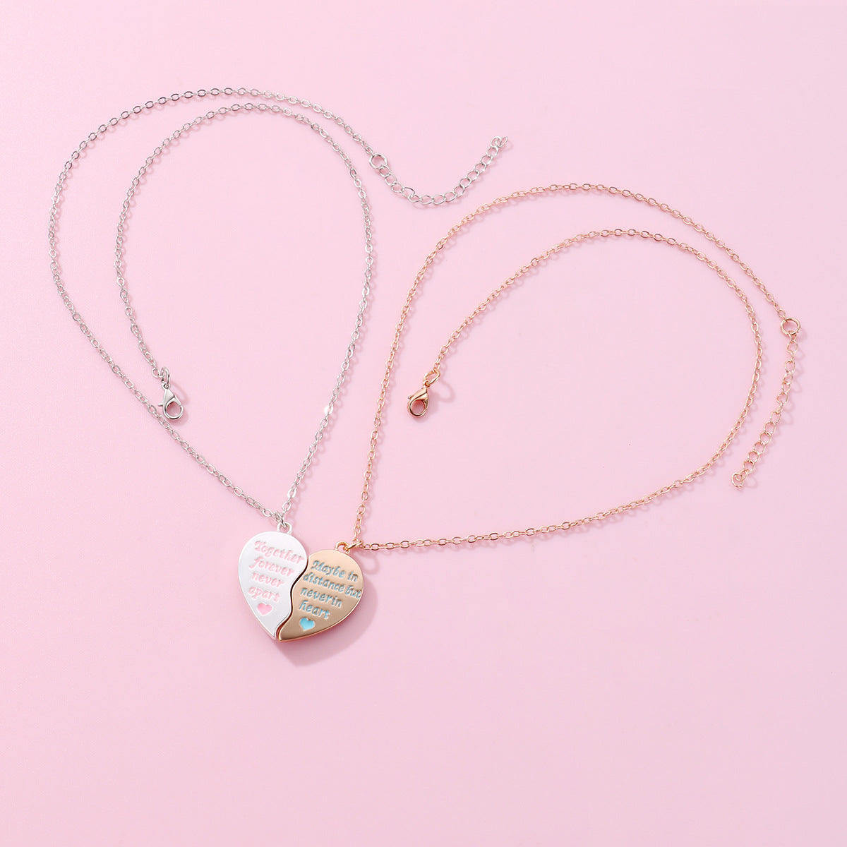Half Heart Friendship Necklaces Distance Relationship Gift Set