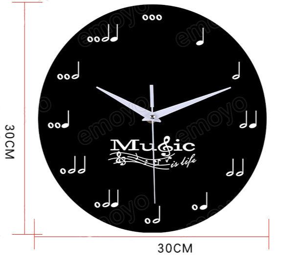 Music Notes Wall Décor Silent Circular Clock