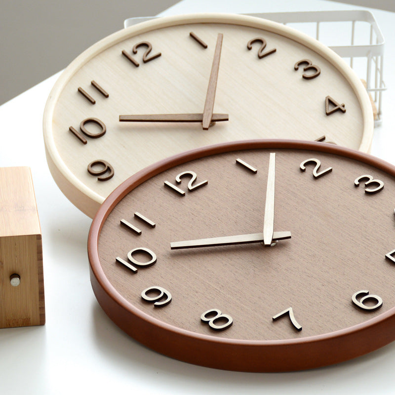 Analogue Wooden Round Wall Clock for Home