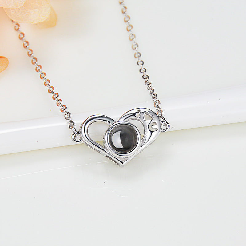 Customized Photo Projection Heart Pendant