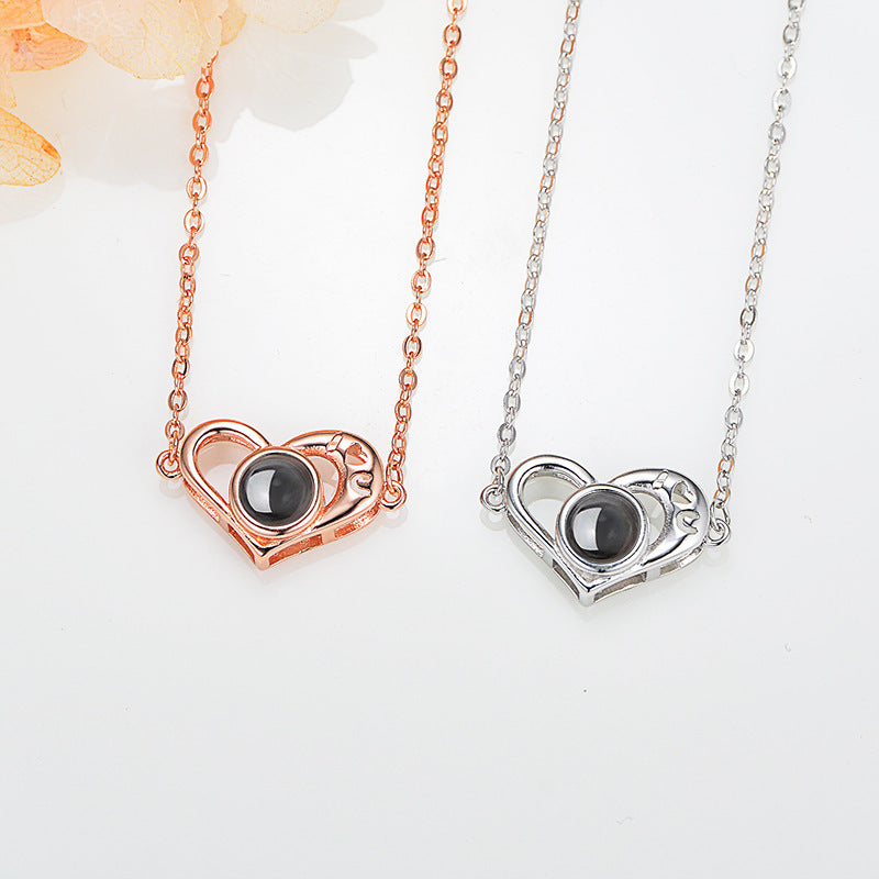 Customized Photo Projection Heart Pendant