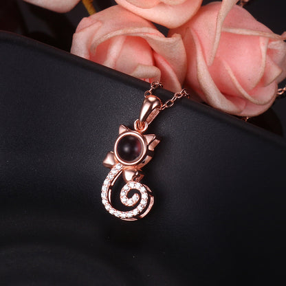 Cute Kitty Photo Projection Pendant