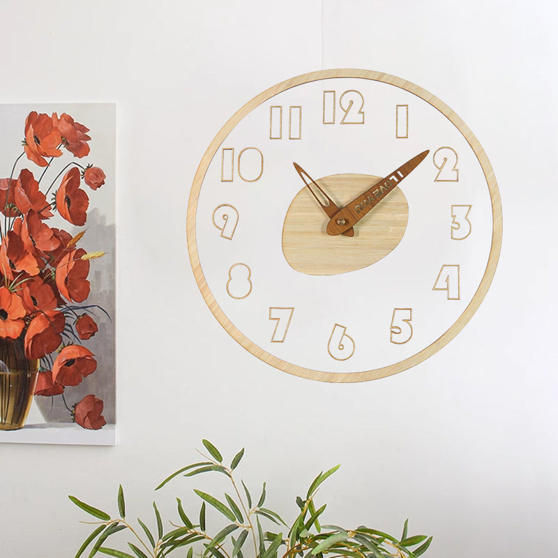 Modern Solid Wood Analog Wall Clock