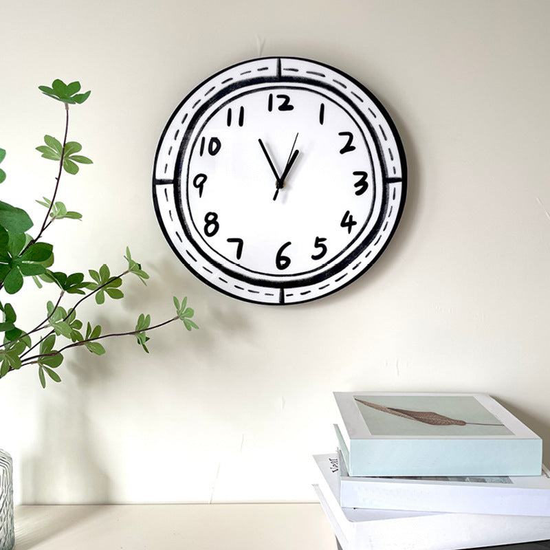 Hand Drawn Style Silent Wall Décor Clock