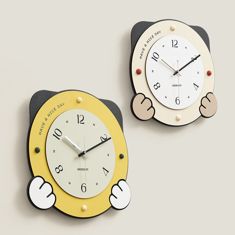 Cute Cartoon Kids Bedroom Silent Wall Clock