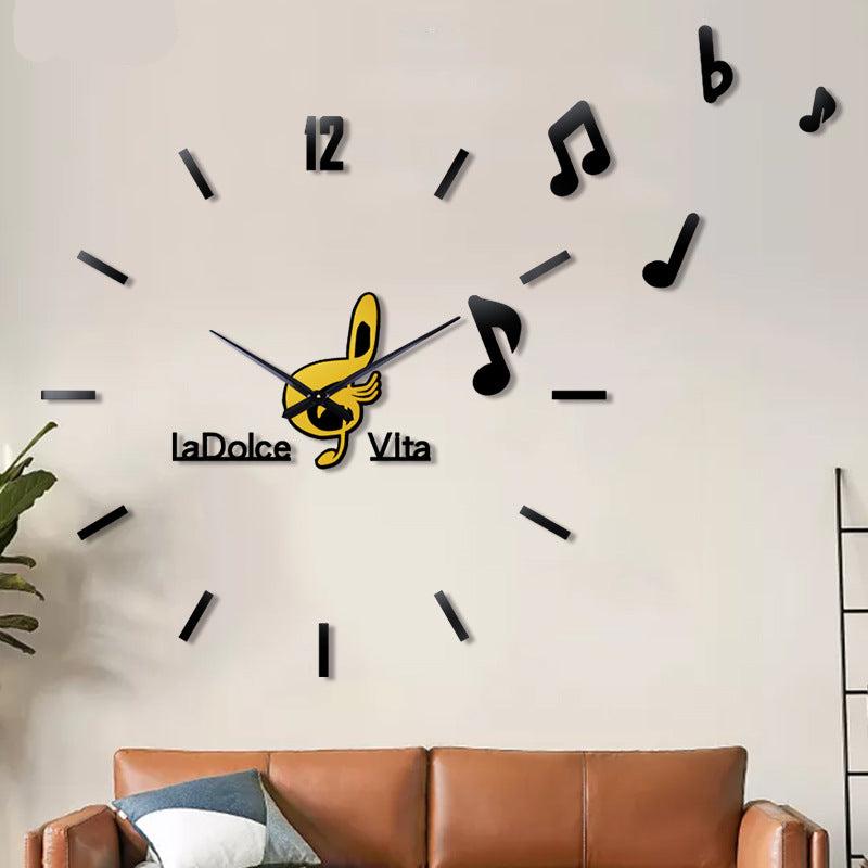 Music Notes 3D Sticker DIY Silent Wall Clock