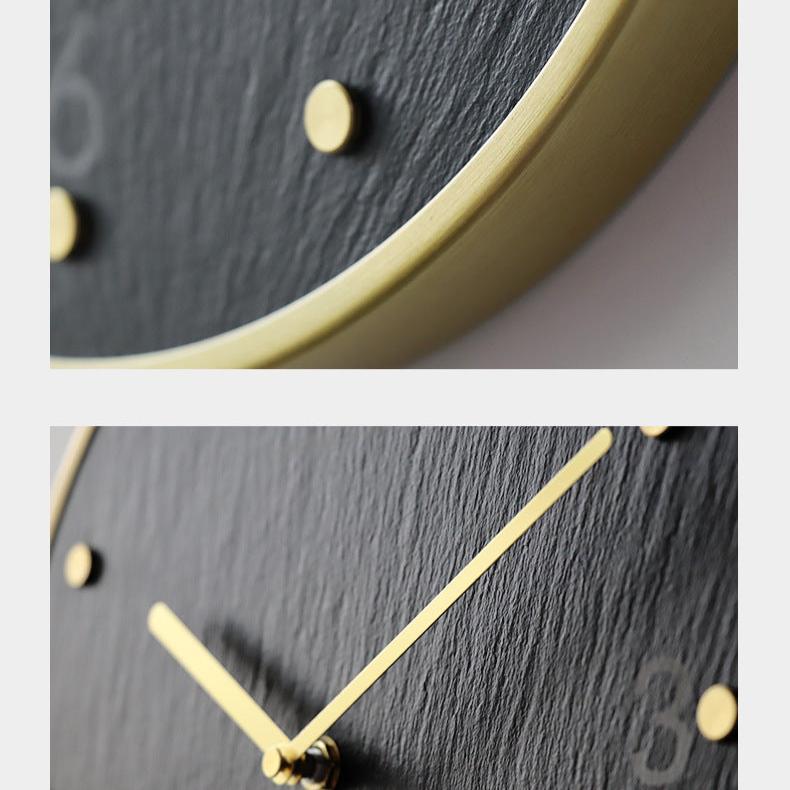 Natural Marble Pendulum Analog Silent Clock