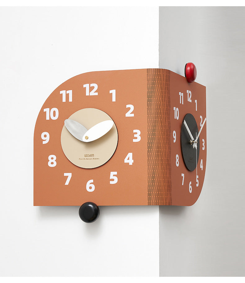 Loforay™ Two Sided Wall Corner Decorative Silent Clock