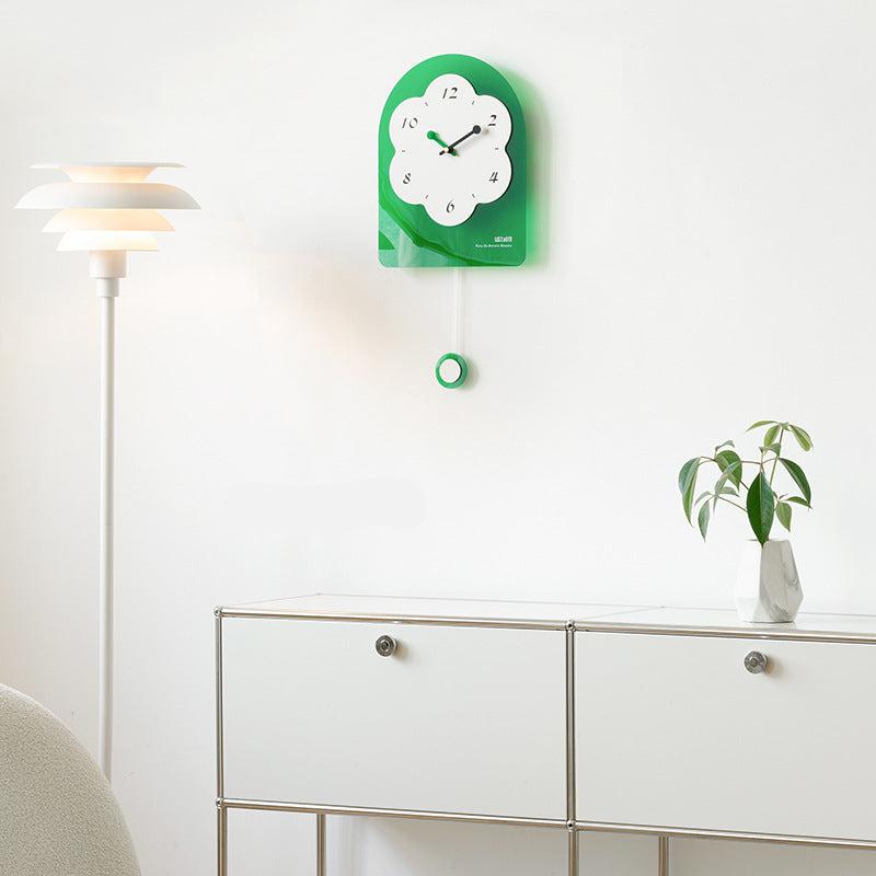 Flower Shaped Wall Décor Pendulum Clock