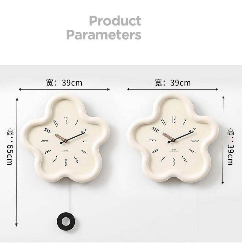 3D Flower Pendulum Clock for Bedroom