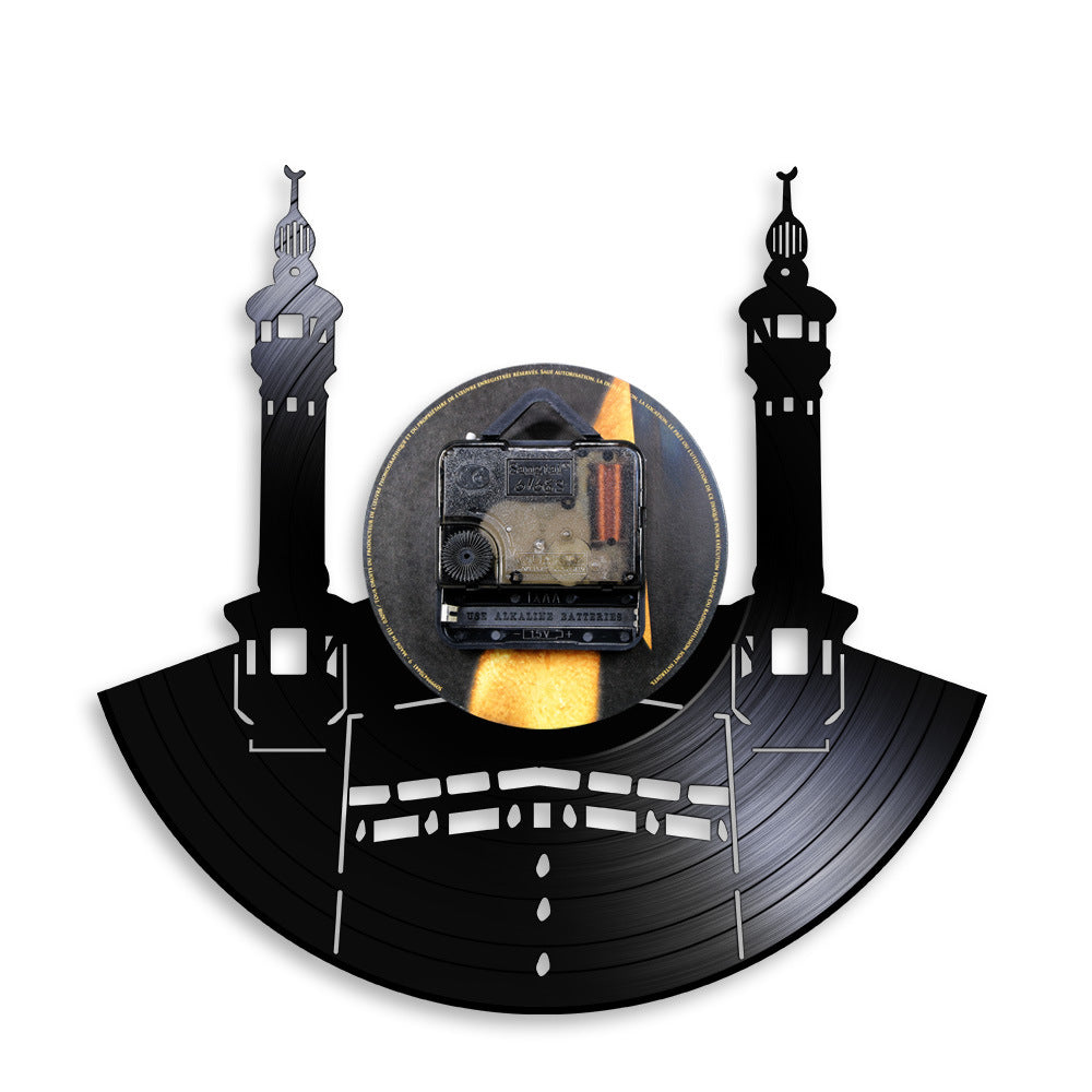 Qibla Shaped Islamic Style Wall Décor Silent Clock