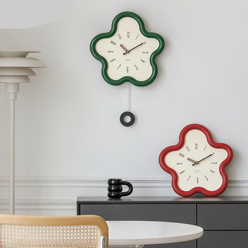 3D Flower Pendulum Clock for Bedroom