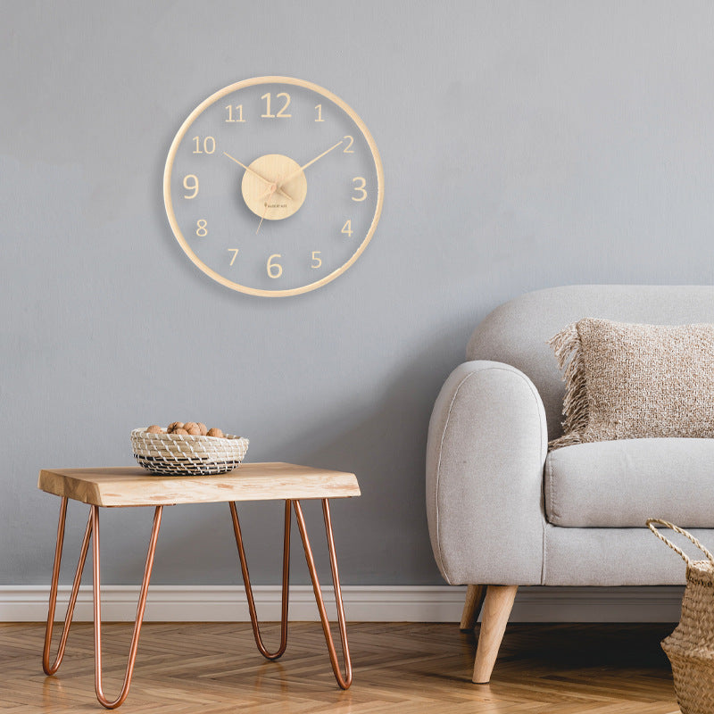 Analogue Wall Décor Wood Clock for Home
