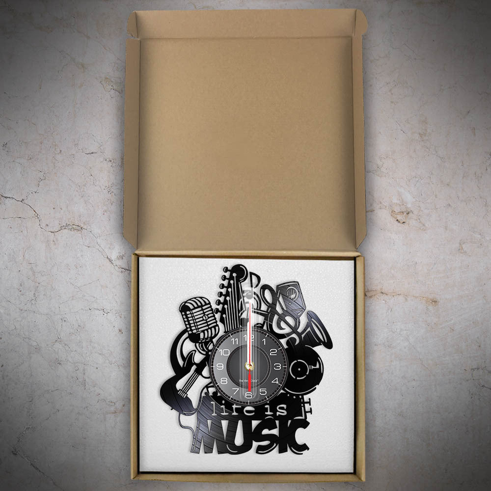 Music Theme Wall Décor Silent Lp Record Clock